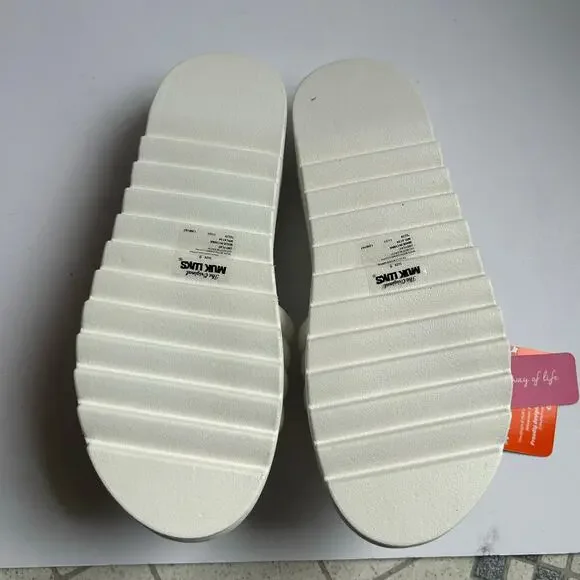 Muk Luks Women's Sun Catcher White Slip-On Sandals White Size 9 New - Picture 7 of 9